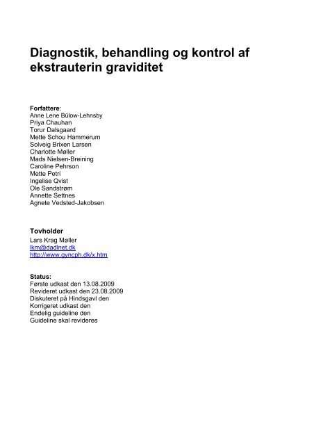Diagnostik, behandling og kontrol af ekstrauterin ... - Hvidovre Hospital