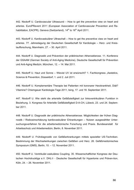 PUBLIKATIONSLISTE und Liste der Vorträge - EPC - European ...