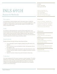 INLS 691H - UNC School of Information and Library Science