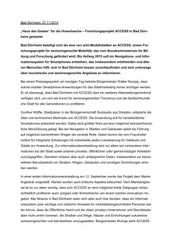 Pressemitteilung (PDF-Datei) - in Bad Dürrheim