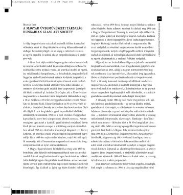 a magyar üvegművészeti társaság hungarian glass art ... - Artportal