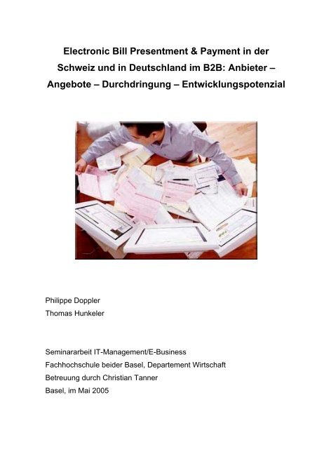 Electronic Bill Presentment & Payment in der Schweiz und in ...