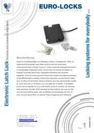 Electronic Latch Lock - Euro-Locks Sicherheitseinrichtungen GmbH