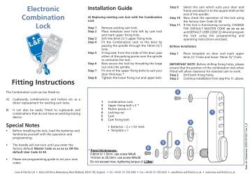 Electronic Combination Lock Fitting Instructions