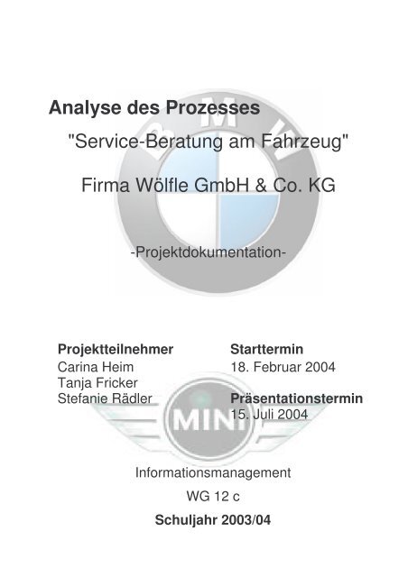 &quot;Service-Beratung am Fahrzeug&quot; Firma Wölfle GmbH &amp; Co. KG -  SiSy