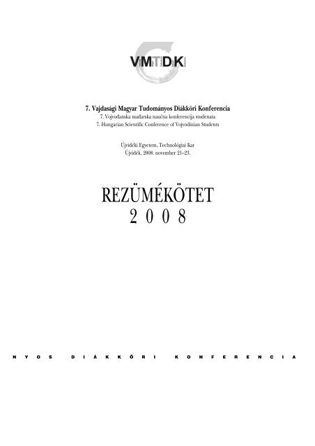 Rezümékötet 2008. - vmtdk