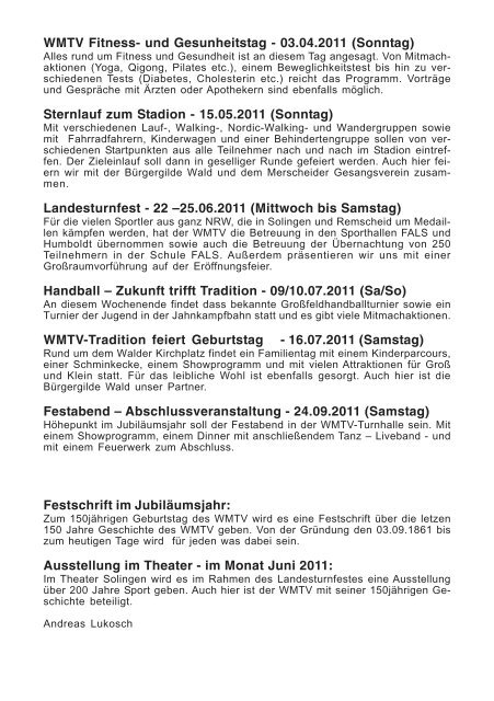 Vereinszeitung - WMTV - Solingen