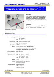 Hydraulic pressure generator - Europascal GmbH