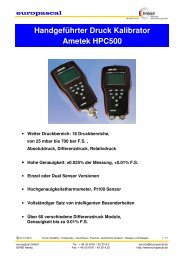 Datenblatt Druck Kalibrator HPC 500 (Pdf) - Europascal GmbH