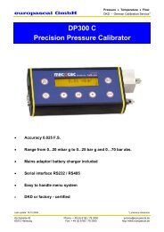 DP300 C Precision Pressure Calibrator - Europascal GmbH