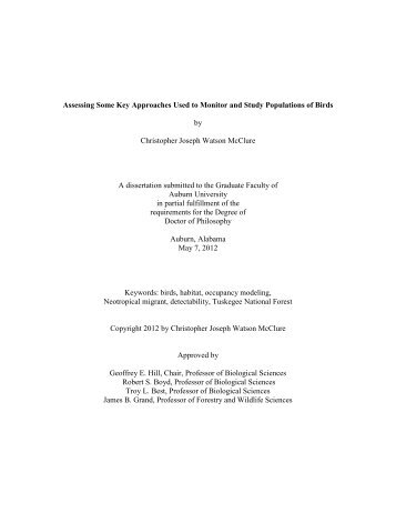 McClure Dissertation Final 1.9.12.pdf - Auburn University Electronic ...