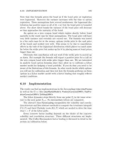 184 CHAPTER 6. THE LIBOR