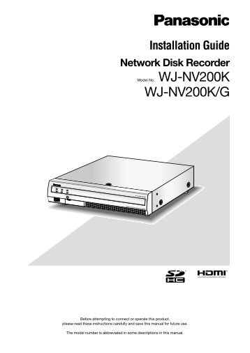Panasonic WJ-NV200 Specification