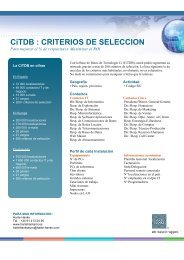 CiTDB : CRITERIOS DE SELECCION