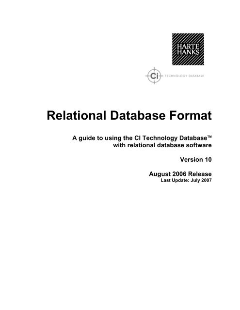 2007 RDF Guide - Harte-Hanks CI Technology Database CITDB ...