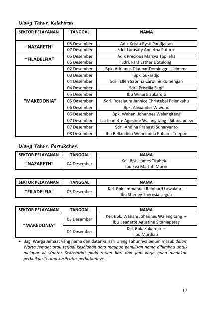 TATA IBADAH - GPIB Cinere