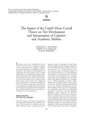 The Impact of the Cattell–Horn–Carroll Theory on Test Development ...