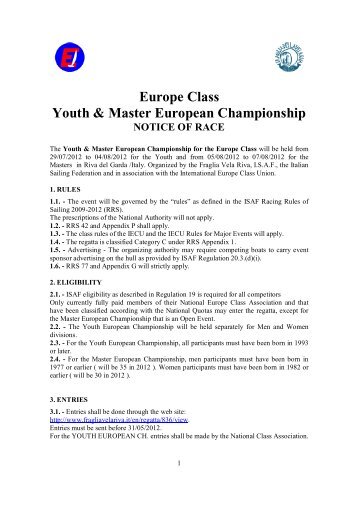 Europe Class Youth & Master European Championship