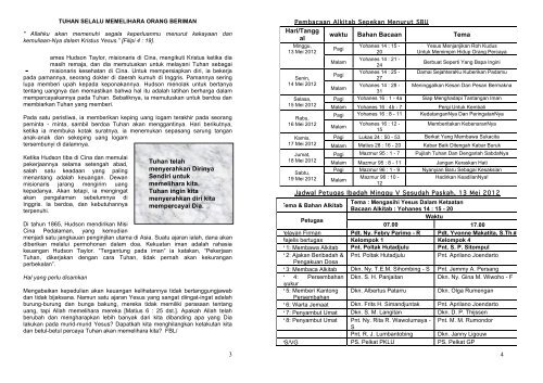 Catatan Penting - GPIB Cinere