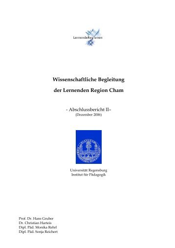 Wissenschaftliche Begleitung der Lernenden Region Cham