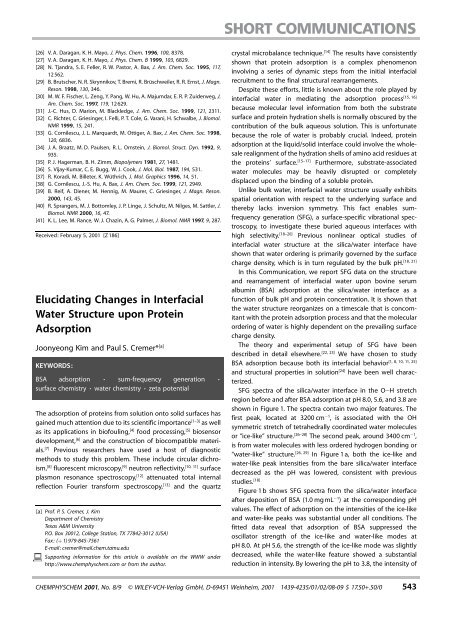 Elucidating Changes in Interfacial Water Structure upon Protein ...