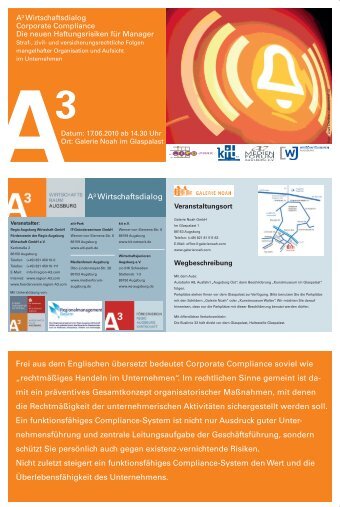 Programm A³ Wirtschaftsdialog zum Thema Corporate Compliance ...