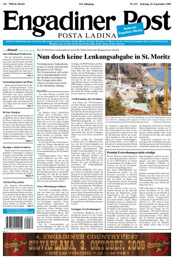Nun doch keine Lenkungsabgabe in St. Moritz - Engadiner Post