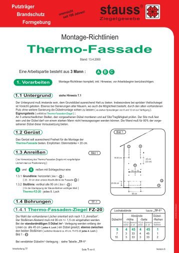 Montage Richtlinien Thermo-Fassade - Europerl