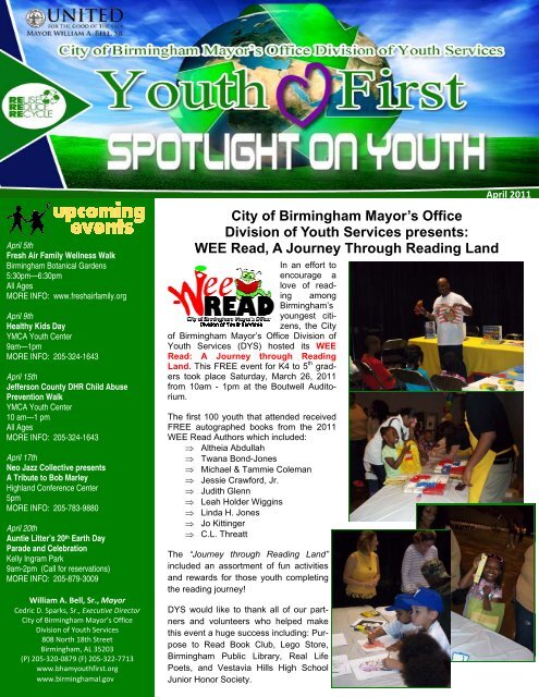 April Newsletter - Division of Youth Services