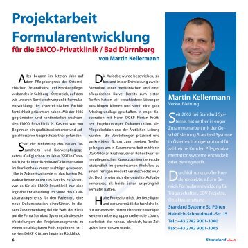 Projektarbeit Formularentwicklung für die EMCO-Privatklinik / Bad