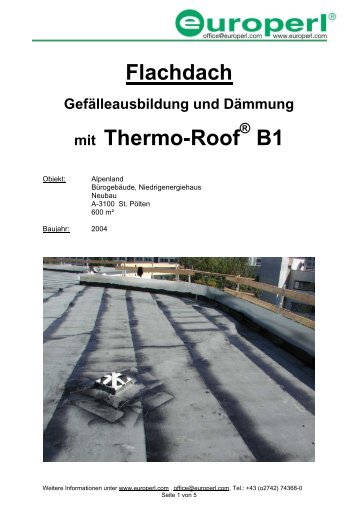 Flachdach Gefälleausbildung und Dämmung mit Thermo ... - Europerl