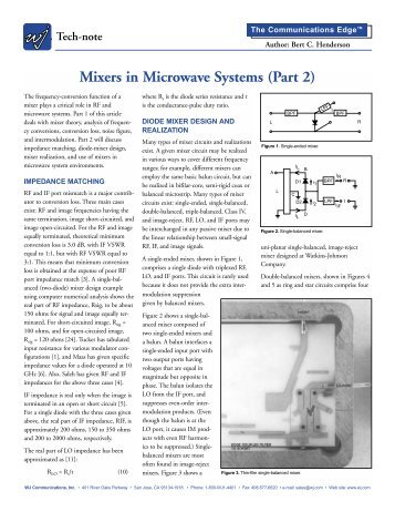 Mixers in Microwave Systems (Part 2) - TriQuint Semiconductor