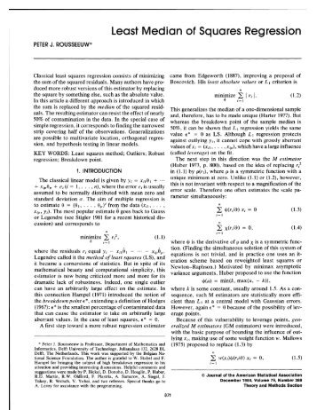 Least Median of Squares Regression