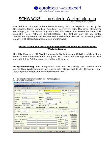 1. Vorwort - Eurotax schwacke expert