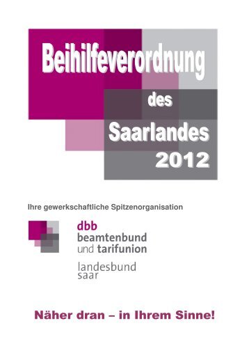 Saarländische Beihilfeverordnung - DBB Deutscher Beamtenbund ...