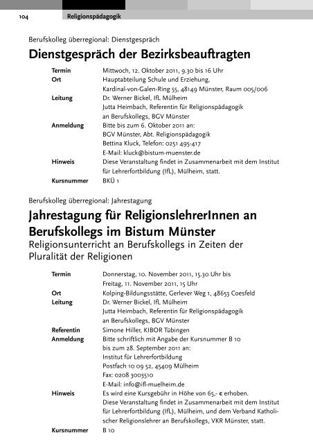 Religionsunterricht - Bistum Münster