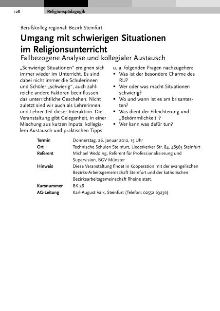 Religionsunterricht - Bistum Münster