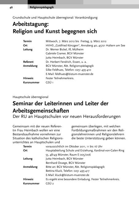 Religionsunterricht - Bistum Münster