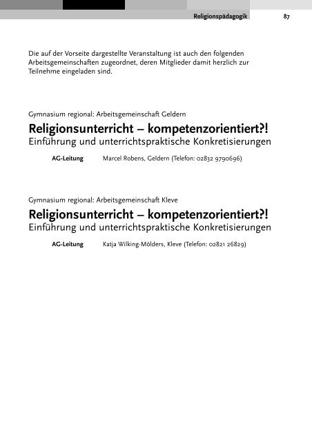 Religionsunterricht - Bistum Münster