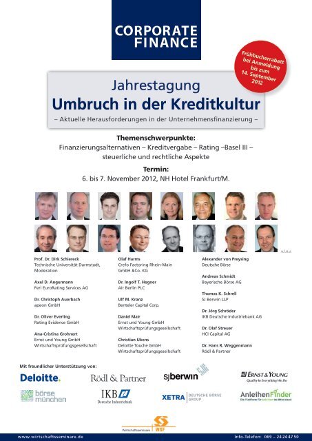 Jahrestagung Umbruch in der Kreditkultur - WSF Wirtschaftsseminare