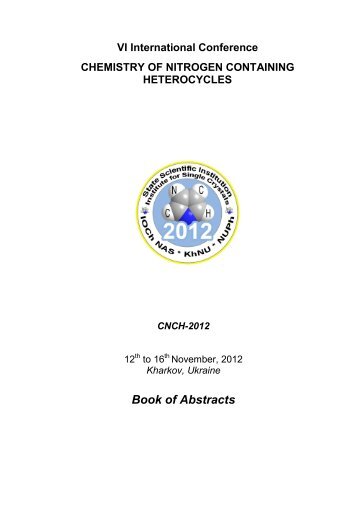Book of Abstracts - State Scientific Institution “Institute for Single ...