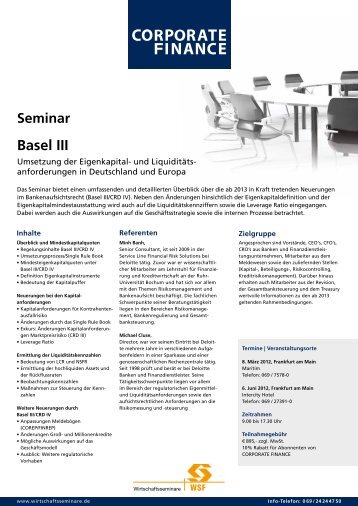 Basel III - WSF Wirtschaftsseminare