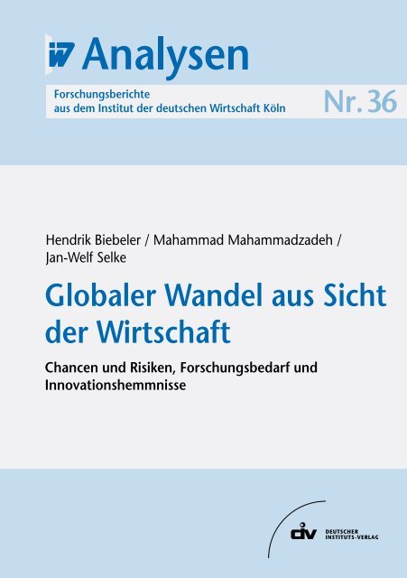 Nr. 36 Globaler Wandel aus Sicht der Wirtschaft - klimazwei