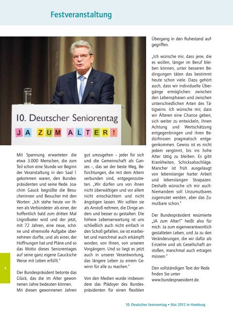 Bilddokumentation zum 10. Deutschen Seniorentag 2012 (PDF ca