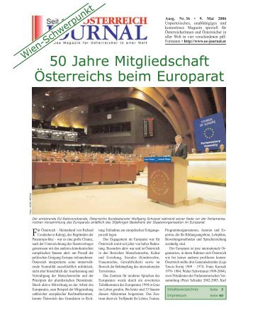 50 Jahre Mitgliedschaft Österreichs beim Europarat