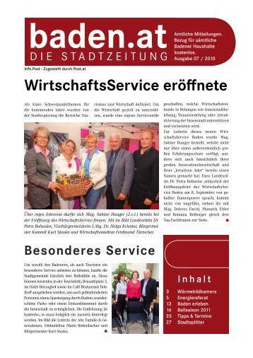 WirtschaftsService eröffnete - Baden