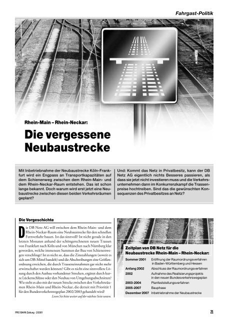 Rhein-Neckar: Die vergessene Neubaustrecke - der Fahrgast