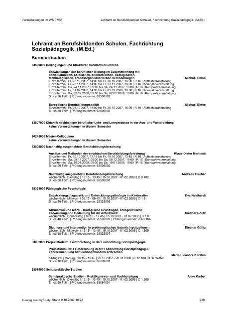 Vorlesungsverzeichnis 2007/08 - AStA