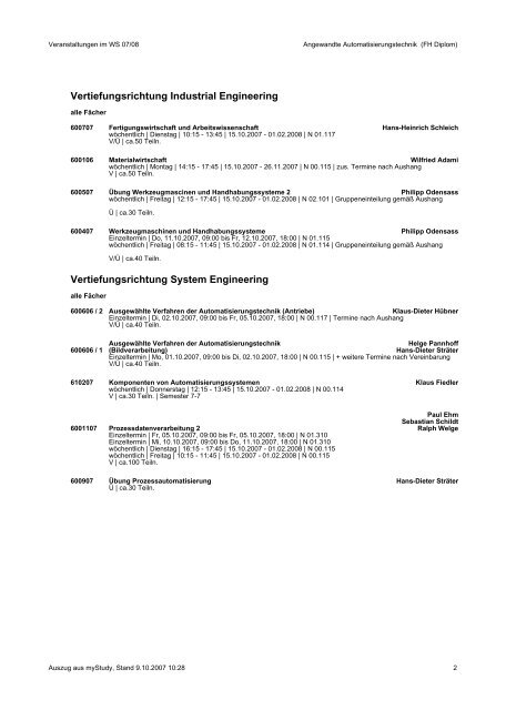 Vorlesungsverzeichnis 2007/08 - AStA