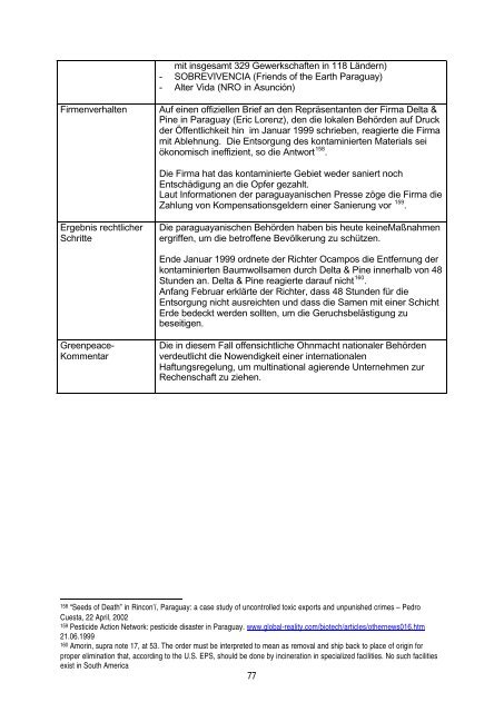 Umweltverbrechen multinationaler Konzerne - Greenpeace
